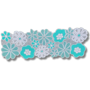 Blossom Beadwork Table Runner - Flowers Blue & White