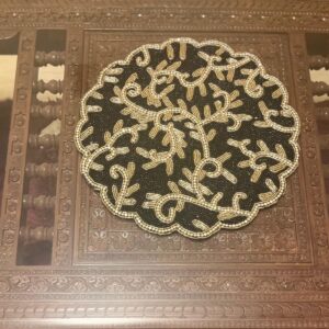 Beadwork Infinity Design Table Mats - Black & Gold
