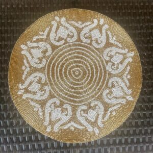 Beadwork Infinity Design Table Mats - Golden & White