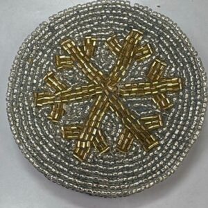 Beadwork Coasters - Golden Snowflake