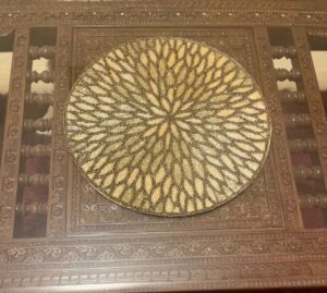 Beadwork Table Mats - Leaves Gold