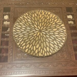 Beadwork Table Mats - Leaves Gold