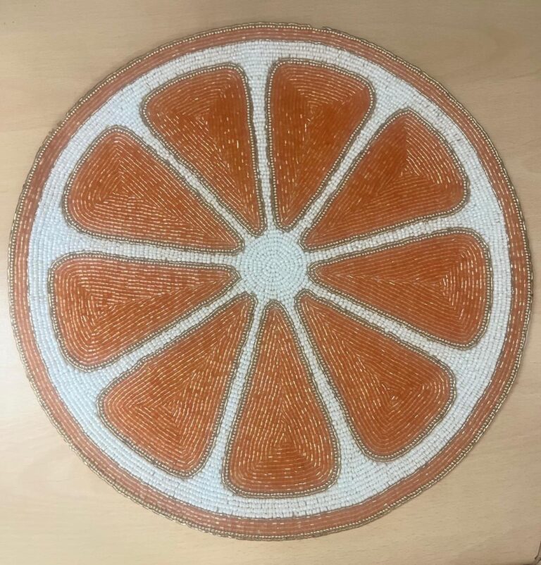 Beadwork Elegant Table Mats - Orange
