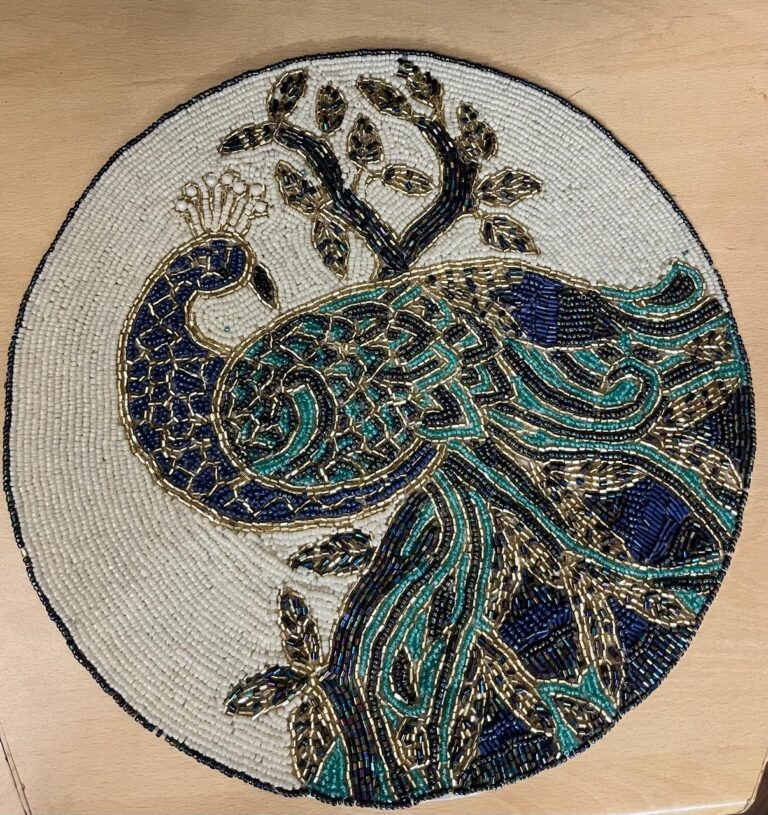 Beadwork Elegant Table Mats - Peacock