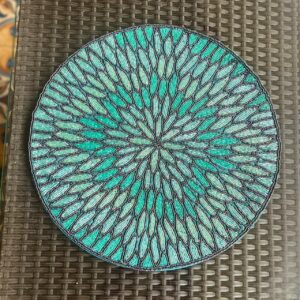 Beadwork Table Mats - Shade of Blue Leaves