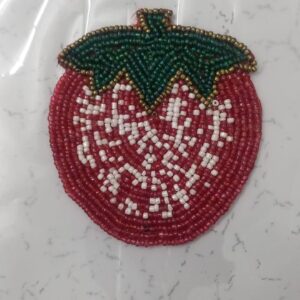 Beadwork Coasters - Strawberry
