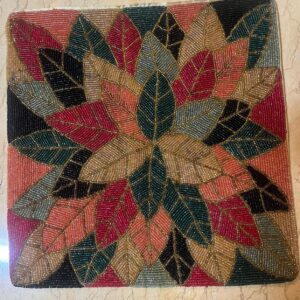 Blossom Beadwork Leaves: Multicolored : Standard Size 16 by 16 inches
