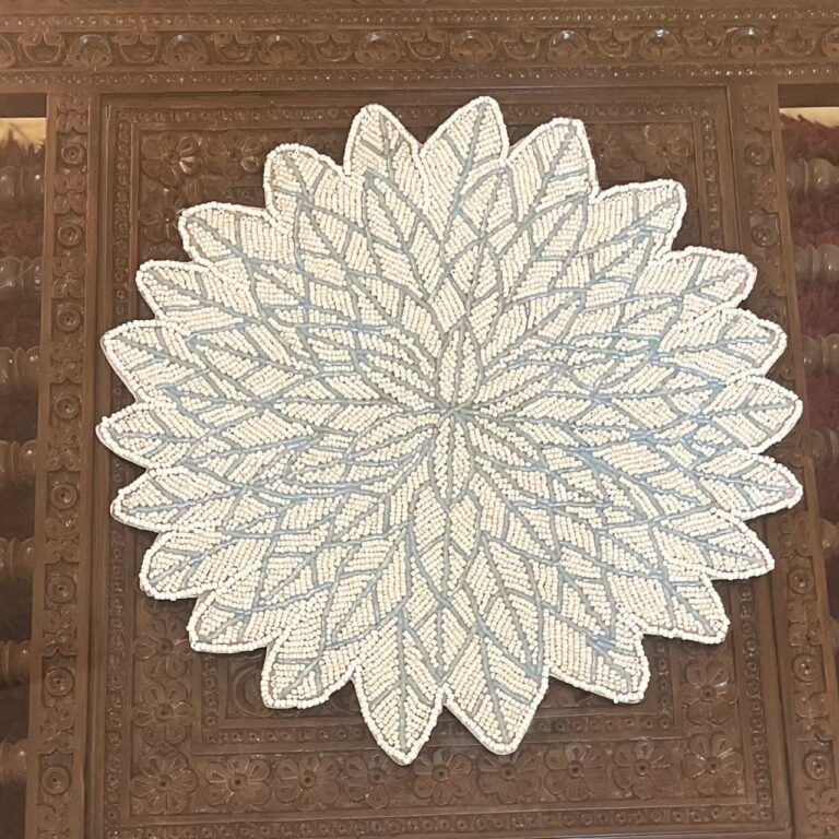 Light blue on white base : Size 15 Inches Diameter