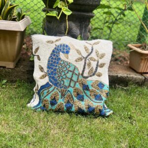 Blossom Beadwork Leaves: Peacock : Standard Size 16 by 16 inches